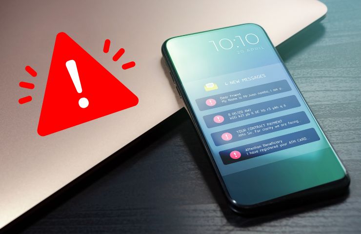 segnale di pericolo su telefono spam